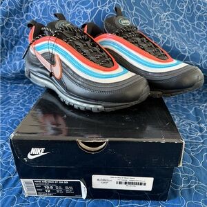 Nike Air Max 97 Black Red Blue - Neon Seoul- 10.5 men’s